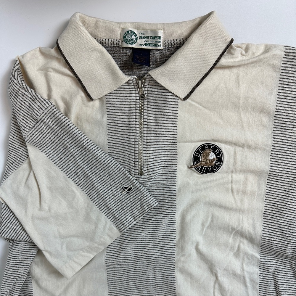 Vintage The Desert Canyon Collection by Antigua Men’s Large Polo Zipper Stripe